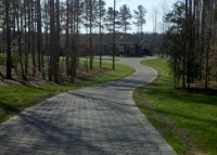 Permeable pavers used in a residential driveway