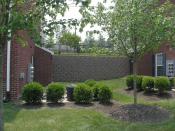 Retainng wall between apartment buildings