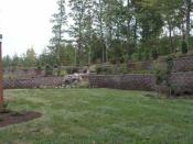 Tiered retaining wall with water feature